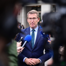 El presidente del PP, Alberto Núñez Feijóo, en Bruselas en marzo del año pasado.