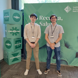 Els doctors Jesús García Castro i Ignacio Illán-Gala a l'Institut de Recerca Sant Pau