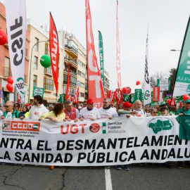 Manifestación en defensa de la Sanidad pública en Sevilla el pasado mes de abril.