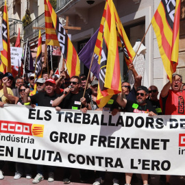 Manifestació d'aquest dimecres a Sant Sadurní d'Anoia contra l'ERO de Freixenet.