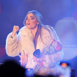 Melody en la presentación de la nueva programación de primavera de RTVE.