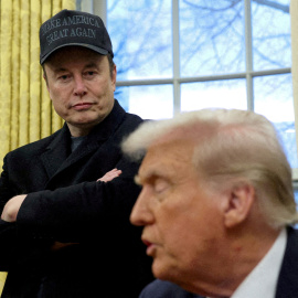Elon Musk junto al presidente estadounidense Donald Trump en el Despacho Oval.
