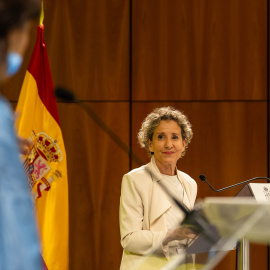 Imagen de archivo de la que fuera secretaria de Estado de Igualdad, Aina Calvo, durante una presentación en el Ministerio de Igualdad, a 7 de octubre de 2024, en Madrid.