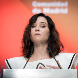 Imagen de archivo de la presidenta de la Comunidad de Madrid, Isabel Díaz Ayuso, en la Real Casa de Correos, a 27 de mayo de 2025, en Madrid.