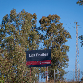 Imagen de archivo del cartel de las minas de Los Frailes de Aznalcollar (Sevilla).