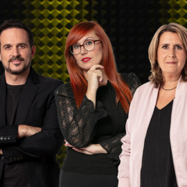 Francesc Garriga, Elisenda Carod i Marta Romagosa, periodistes de Catalunya Ràdio.