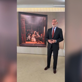 El rey Felipe VI explica 'Las meninas' en la cuenta del Museo del Prado.