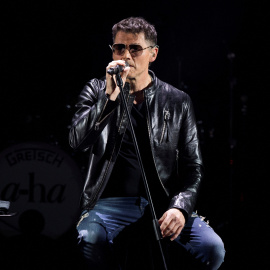 El cantante de A-ha, Morten Harket, durante un concierto en Oslo, Noruega, a 9 de febrero de 2018.