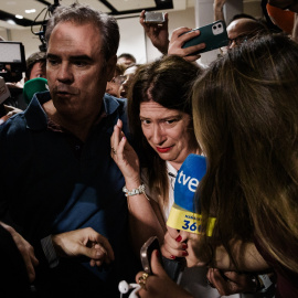 La exmilitante socialista Leire Díez, a la salida de su rueda de prensa el pasado miércoles.