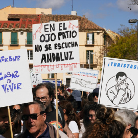 Manifestación por el derecho a una vivienda digna en Málaga.