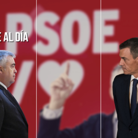 Fotomontaje de Santos Cerdán y Pedro Sánchez.