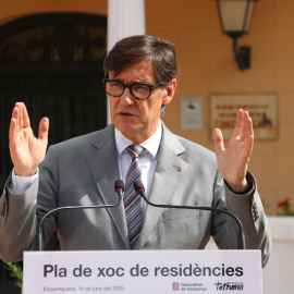 El president de la Generalitat, Salvador Illa, a la residència Can Comelles d'Esparreguera.