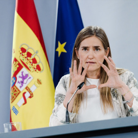 La vicepresidenta tercera y ministra para la Transición Ecológica y el Reto Demográfico, Sara Aagesen, durante una rueda de prensa tras el Consejo de Ministros, en el Palacio de la Moncloa, a 17 de junio de 2025.