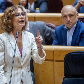 La vicepresidenta primera, María Jesús Montero, este martes en el Senado.