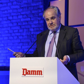 El presidente ejecutivo de Damm, Demetrio Carceller, durante la junta de accionistas de la cervecera.