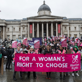 Manifestación para pedir el derecho al aborto en Trafalgar Square, Londres, en una imagen de archivo.