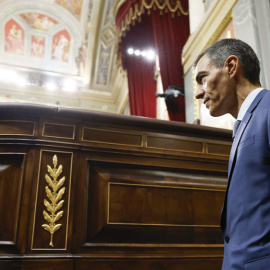 El presidente del Gobierno, Pedro Sánchez, este miércoles en el Congreso.
