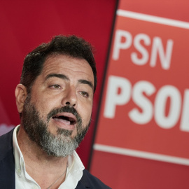 Imagen de archivo del secretario de Organización del PSN, Ramón Alzórriz, en una rueda de prensa a 13 de diciembre de 2023, en Pamplona.