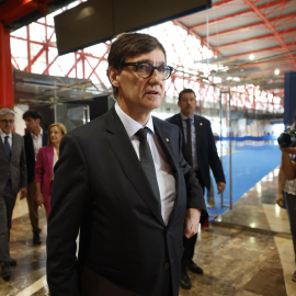 El presidente de la Generalitat de Catalunya, Salvador Illa, a su llegada este martes al II Foro Económico y Social del Mediterráneo, impulsado por Prensa Ibérica y la Fundación "la Caixa", este martes en el Palacio de Ferias de Málaga.