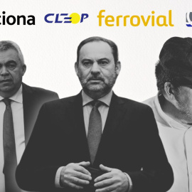 Ilustración de Santos Cerdán, José Luis Ábalos y Koldo García