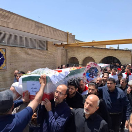 Funeral en Teherán de dos trabajadores de la Media Luna Roja este jueves.19/6/2025 ONLY FOR USE IN SPAIN
