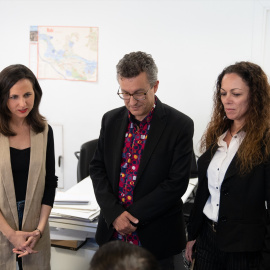 La secretària general de Podemos i ministra de Drets Socials i Agenda 2030, Ione Belarra i la secretària d'Organització de Podem Catalunya, María Pozuelo, en una imatge d'arxiu