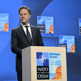 23 June 2025, Netherlands, The Hague: NATO Secretary General Mark Rutte speaks during his Pre-Summit press conference in The Hague. Photo: Emmi Korhonen/Lehtikuva/dpa23/6/2025 ONLY FOR USE IN SPAIN