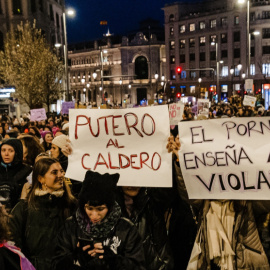Manifestación convocada por el Movimiento Feminista de Madrid por el Día Internacional de la Mujer.
