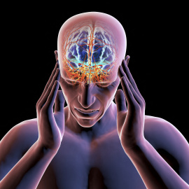 Ilustración de una persona tocando su cabeza.