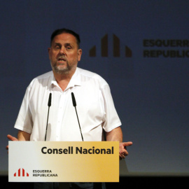 El president d'ERC, Oriol Junqueras, intervé en el Consell Nacional del partit a Bellpuig.