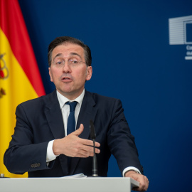 El ministro de Asuntos Exteriores, Unión Europea y Cooperación, José Manuel Albares, en la sede de la Comisión Europea, a 11 de junio de 2025