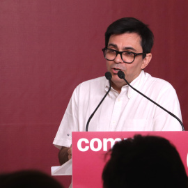 Gerardo Pisarello, portaveu dels Comuns, en roda de premsa