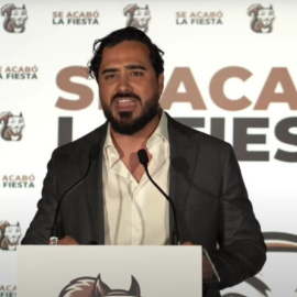 Imagen de archivo de Luis Alvise Pérez, durante un mitin.