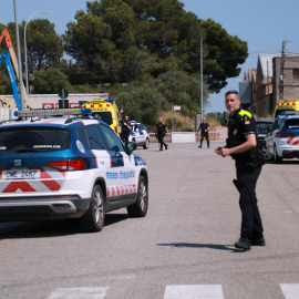 Agents dels Mossos d'Esquadra i de la Policia Local de Valls al carrer dels Manyans on ha mort un menor a l'interior d'un vehicle que estava estacionat