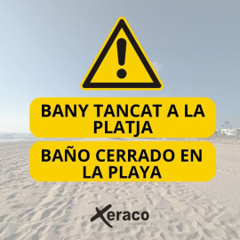 Aviso del Ayuntamiento de Xeraco del cierre de la playa.