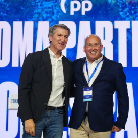 Imagen de Alberto Núñez Feijóo y Miguel Tellado durante el XXI Congreso Nacional del PP.