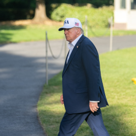 El presidente de Estados Unidos, Donald Trump, regresa a la Casa Blanca en Washington,