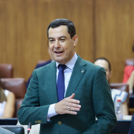 Imagen de archivo del presidente de la Junta de Andalucía, Juanma Moreno, a 26 de junio de 2025, en Sevilla.