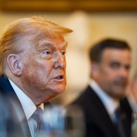 El presidente de EEUU, Donald Trump, durante la cena con el Primer Ministro israelí, Benjamin Netanyahu, en la Casa Blanca, a 07 de julio de 2025.