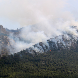 Foc a la serra de Paüls (Baix Ebre) durant el dimarts a la tarda.