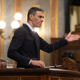 El presidente del Gobierno, Pedro Sánchez, interviene durante un pleno extraordinario, en el Congreso de los Diputados, a 9 de julio de 2025, en Madrid.