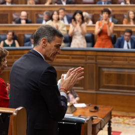 El presidente del Gobierno, Pedro Sánchez, este miércoles en el Congreso.