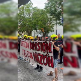 Manifestación de los bomberos de València.