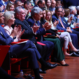 El presidente del Gobierno, este jueves en Roma en la Conferencia para la Reconstrucción de Ucrania.