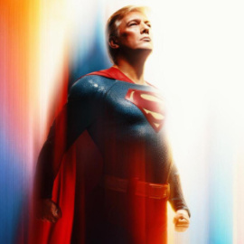 Imagen difundida por la Casa Blanca con Donald Trump caracterizado como Superman.