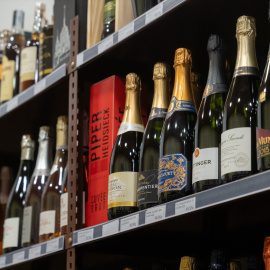 Varias botellas de cava, 21 de febrero de 2024, en Barcelona, Catalunya (España).