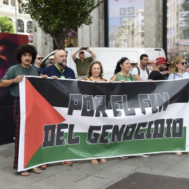 Concentración convocada por la plataforma Parar la Guerra en Madrid.