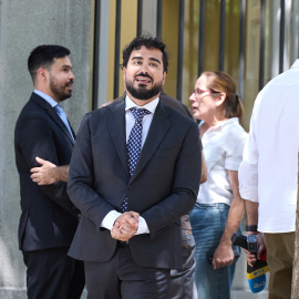 Luis 'Alvise' Pérez, al salir de declarar en el Tribunal Supremo, a 11 de julio de 2025, en Madrid (España).