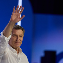 Alberto Núñez Feijóo en el XXI Congreso Nacional del Partido Popular el 5 de julio de 2025.