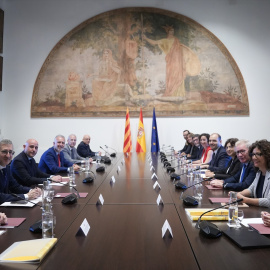 Imagen de la Comisión bilateral Estado-Generalitat, en el Palau de la Generalitat, a 14 de julio de 2025, en Barcelona.